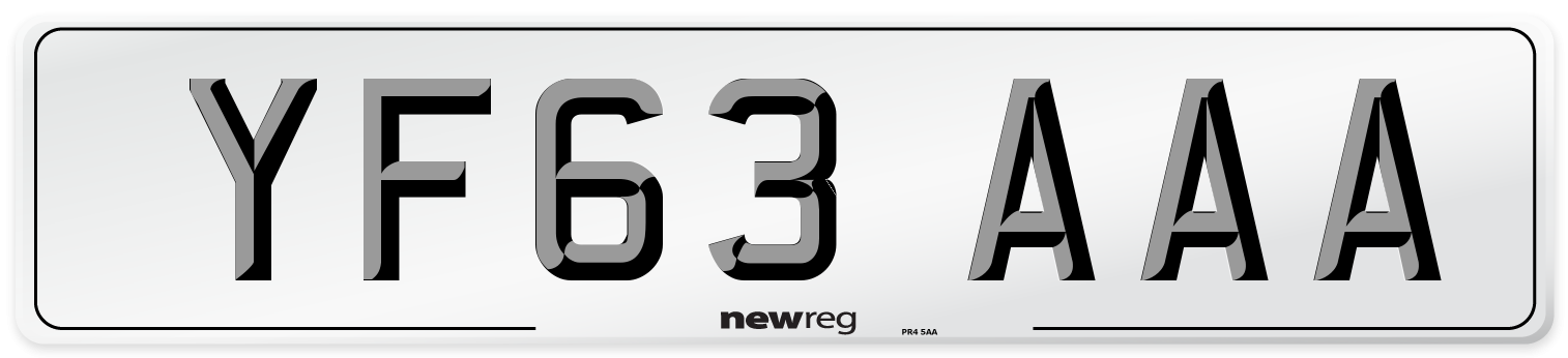 YF63 AAA Number Plate from New Reg